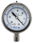 0-30 2-1/2^ Vacuum Gauge, Stainless Steel, Liquid Fillable