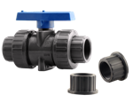 1-1/2^ Plastic Union Ball Valve Threaded & Slip