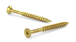 #8 x 1-3/4^ Flat Head Yellow Construction Screw - Bulk Size - 500 pcs/pack