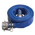 1-1/2^ x 100' Blue Lay Flat Discharge Hose with Aluminum Camlock Fittings