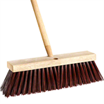 18^ Stable Broom w/60^ Handle Black Poly Bristles