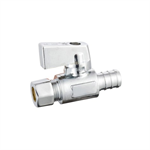 1/2^ Pex x 3/8^ Compression Chrome **STRAIGHT** Ball Valve