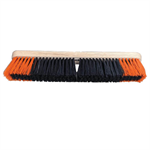 18^ Medium Push Broom HEAD ONLY with Hardware Kit NO HANDLE Black/Orange