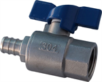 Hydrator Pex Ball Valve SS 1/2^ pex x 1/2^ FPT